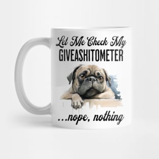 Dog Checking Its Giveashitometer funny design Mug